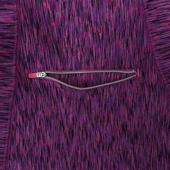 Athleta Mendoza Purple & Pink Space Dye Quarter Zip Running Pullover Jacket XXL - Picture 13 of 15